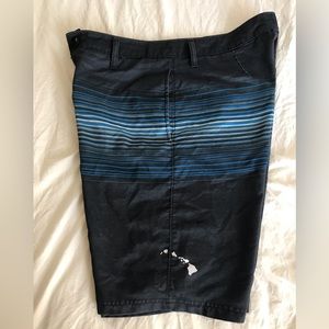 Oakley Board Shorts Swim Trunks Black Blue 32